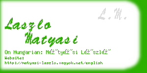 laszlo matyasi business card